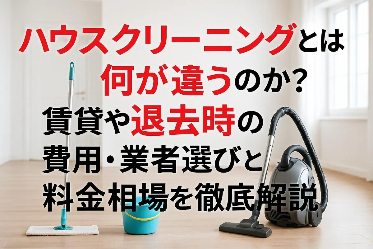 ハウスクリーニングとは何が違うのか？賃貸や退去時の費用・業者選びと料金相場を徹底解説